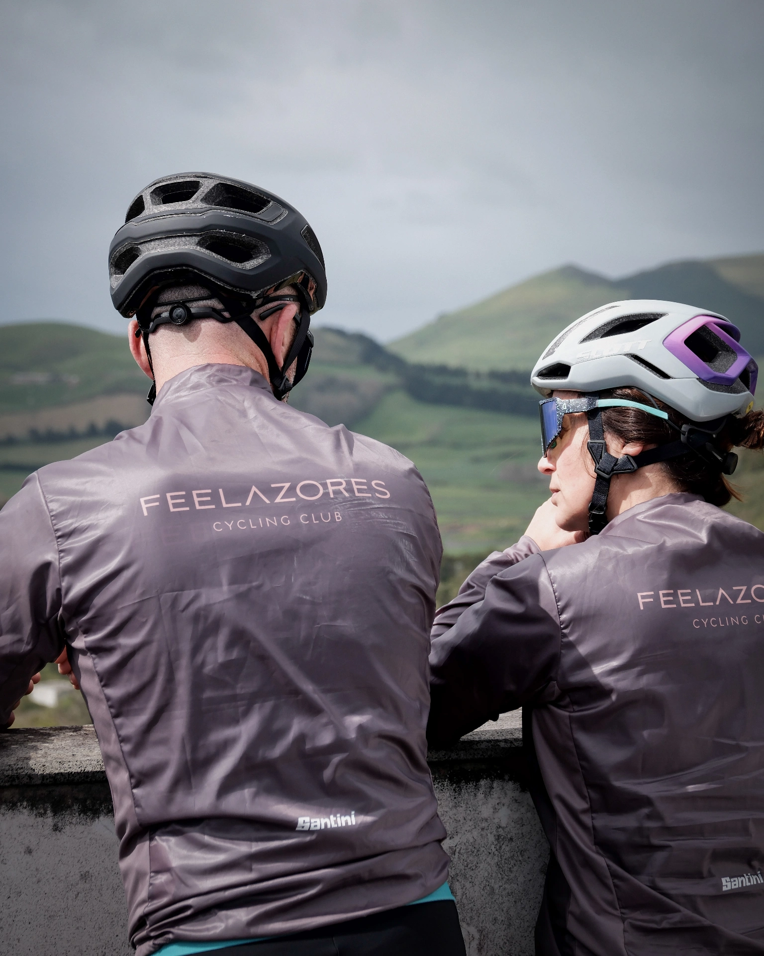 Cyclists enjoying a calm guided road ride.